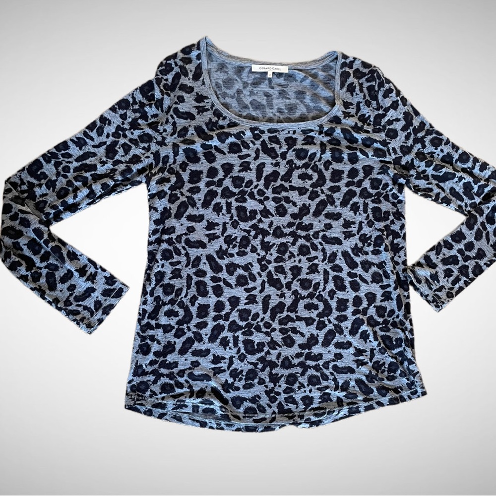Gerard Darel Blue/Black Animal Print L/S T-Shirt